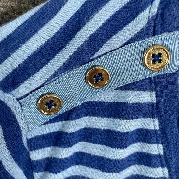 Talbots Top Womens 2X Blue Striped Nautical Sailor Stretch Casual Office Norm - Picture 8 of 16